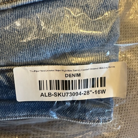 The Piper by Loverlet Super High Rise Tummy Control Cropped Wide Leg Jeans 16W - Picture 6 of 7